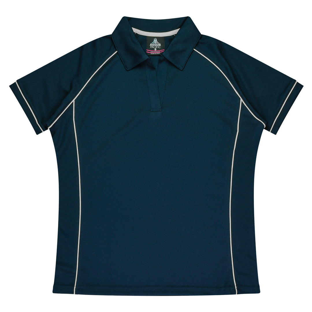 House of Uniforms The Endeavour Polo | Ladies | Short Sleeve Clearance Aussie Pacific Navy/White