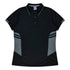 House of Uniforms The Tasman Polo | Ladies | Short Sleeve | Black Base Aussie Pacific Black/Ashe