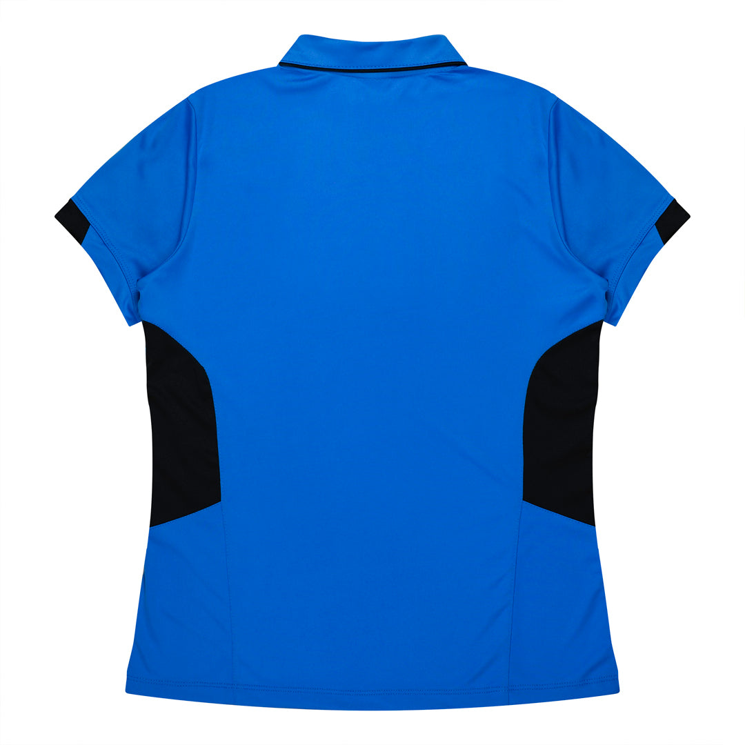 House of Uniforms The Tasman Polo | Ladies | Short Sleeve | Blue Base Aussie Pacific