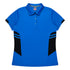 House of Uniforms The Tasman Polo | Ladies | Short Sleeve | Blue Base Aussie Pacific Cyan/Black