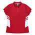 House of Uniforms The Tasman Polo | Ladies | Short Sleeve | Mixed Base Aussie Pacific Red/White