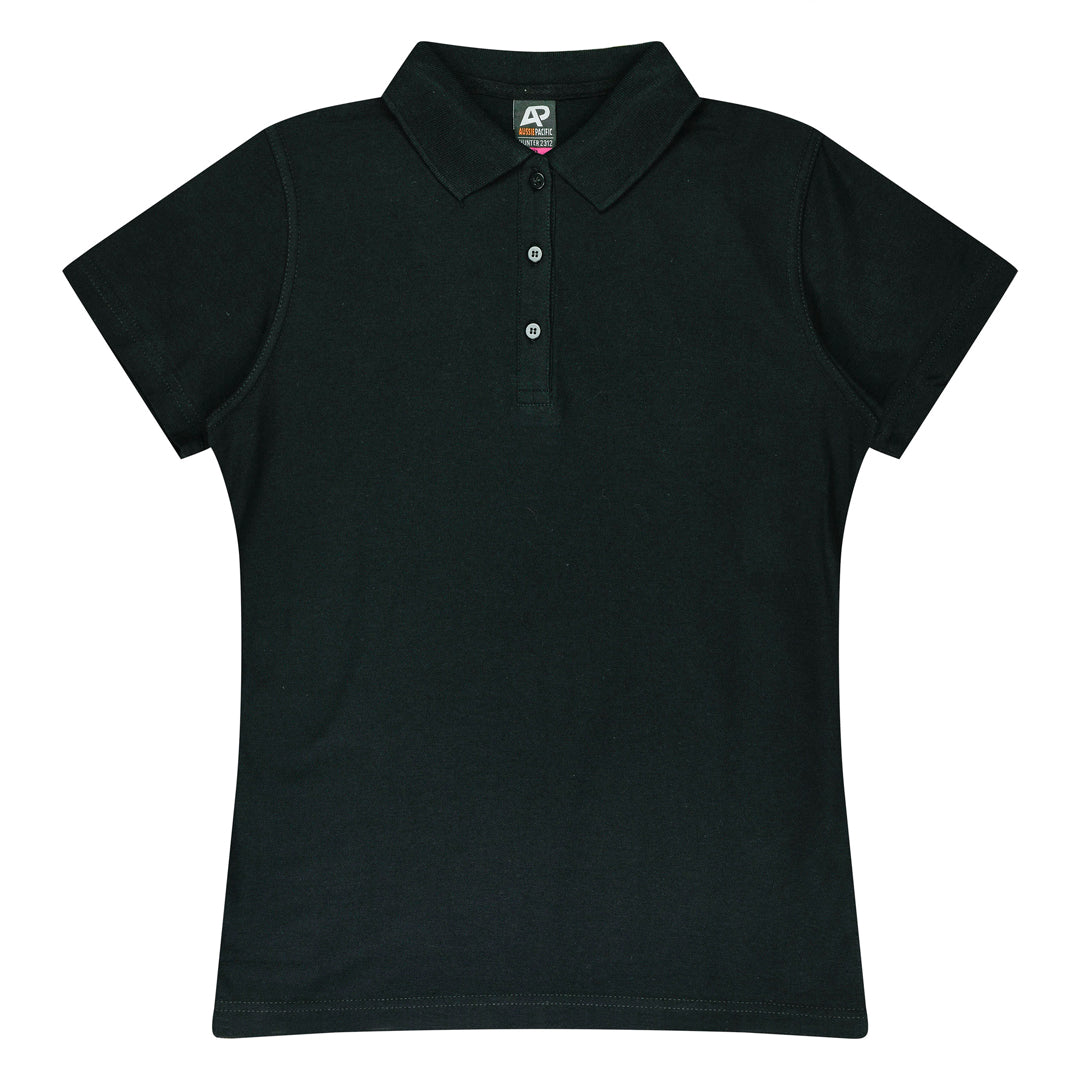 House of Uniforms The Hunter Polo | Ladies | Short Sleeve | Plus Aussie Pacific Black