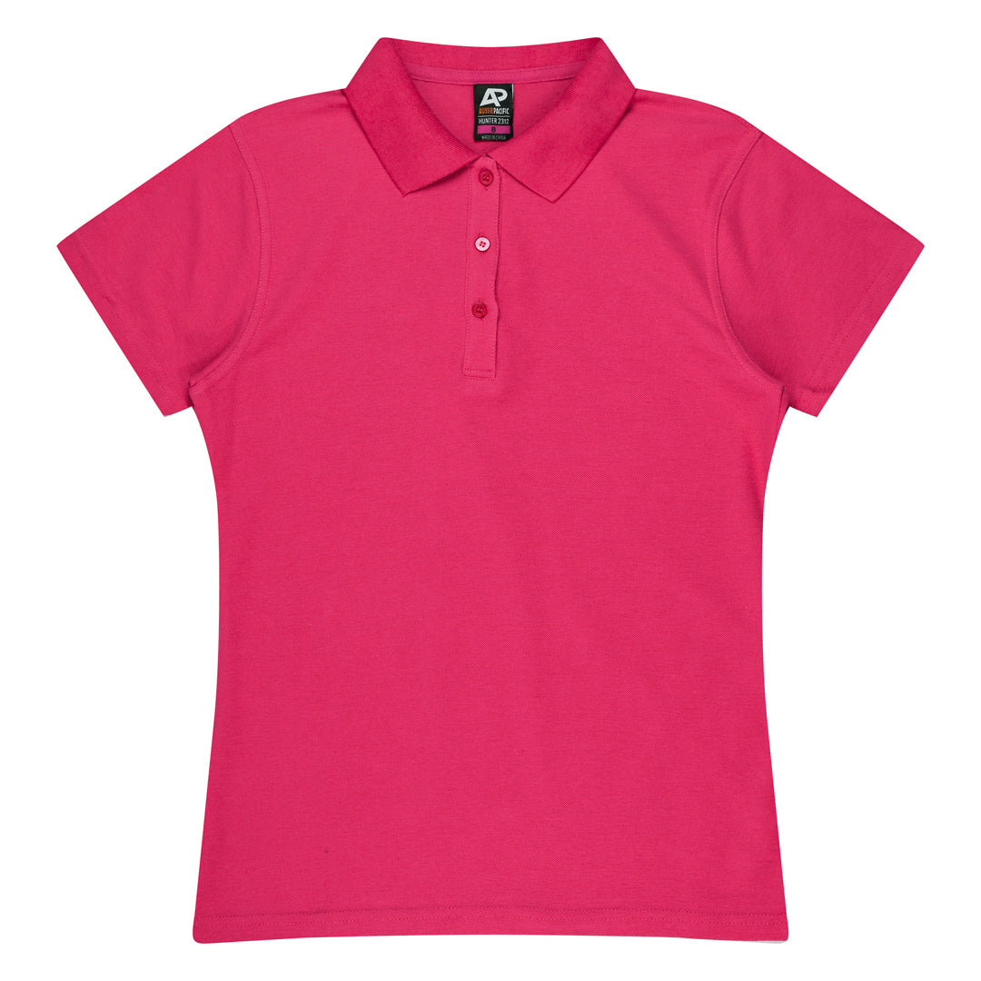 House of Uniforms The Hunter Polo | Ladies | Short Sleeve | Plus Aussie Pacific Fuchsia