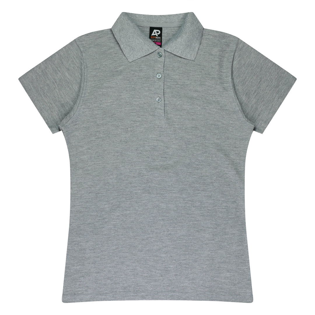 House of Uniforms The Hunter Polo | Ladies | Short Sleeve | Plus Aussie Pacific Grey Marle
