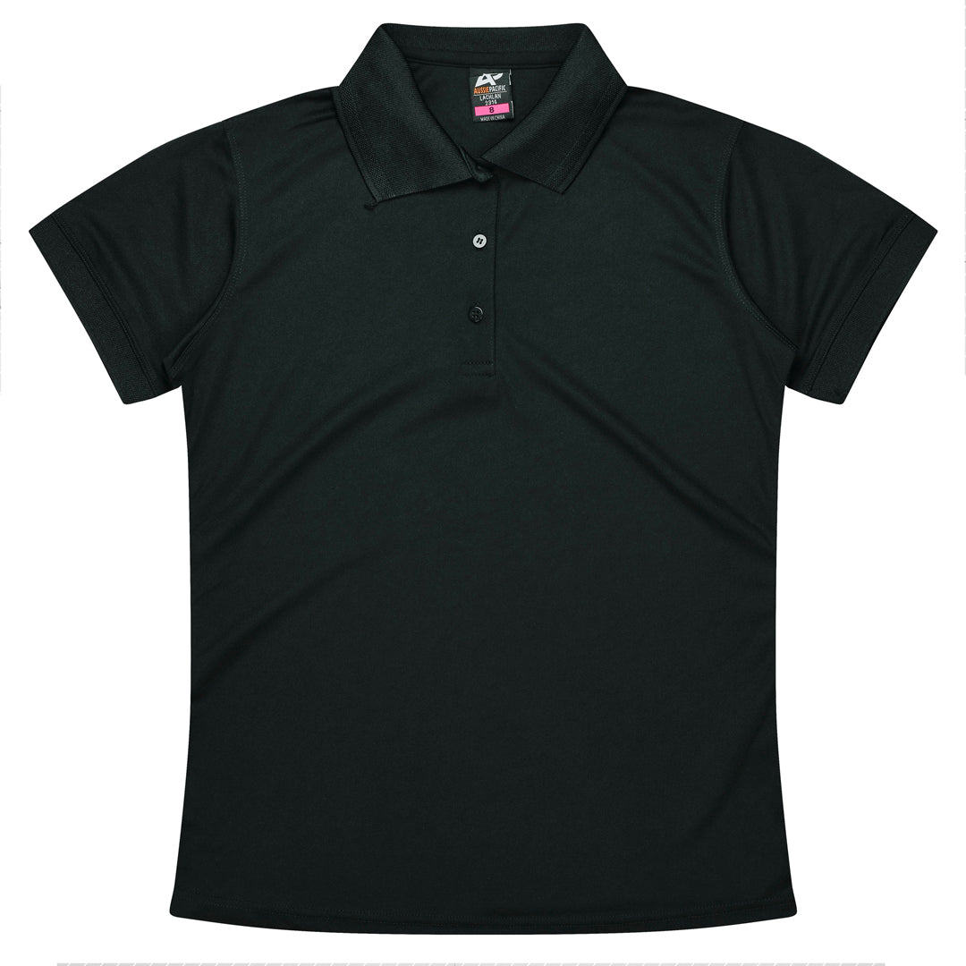 House of Uniforms The Lachlan Polo | Ladies | Short Sleeve Aussie Pacific Black