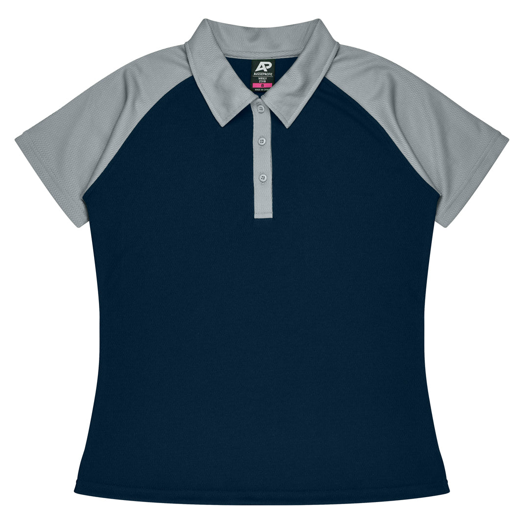 House of Uniforms The Manly Beach Polo | Ladies | Short Sleeve Aussie Pacific Navy/Grey