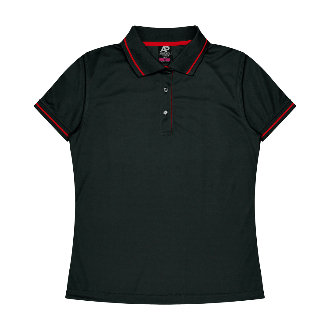 House of Uniforms The Cottesloe Polo | Ladies | Short Sleeve Aussie Pacific Black/Red
