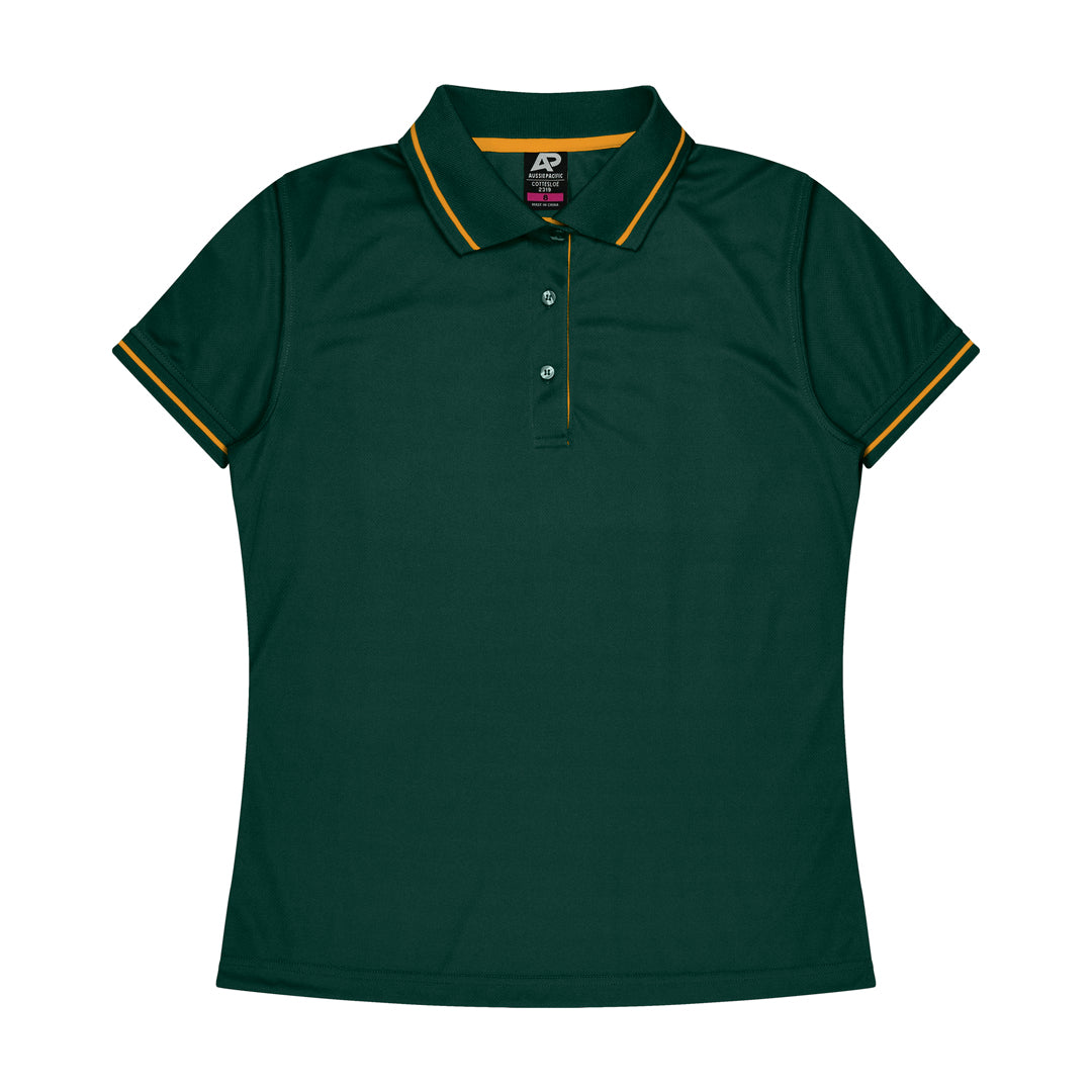 House of Uniforms The Cottesloe Polo | Ladies | Short Sleeve Aussie Pacific Bottle/Gold