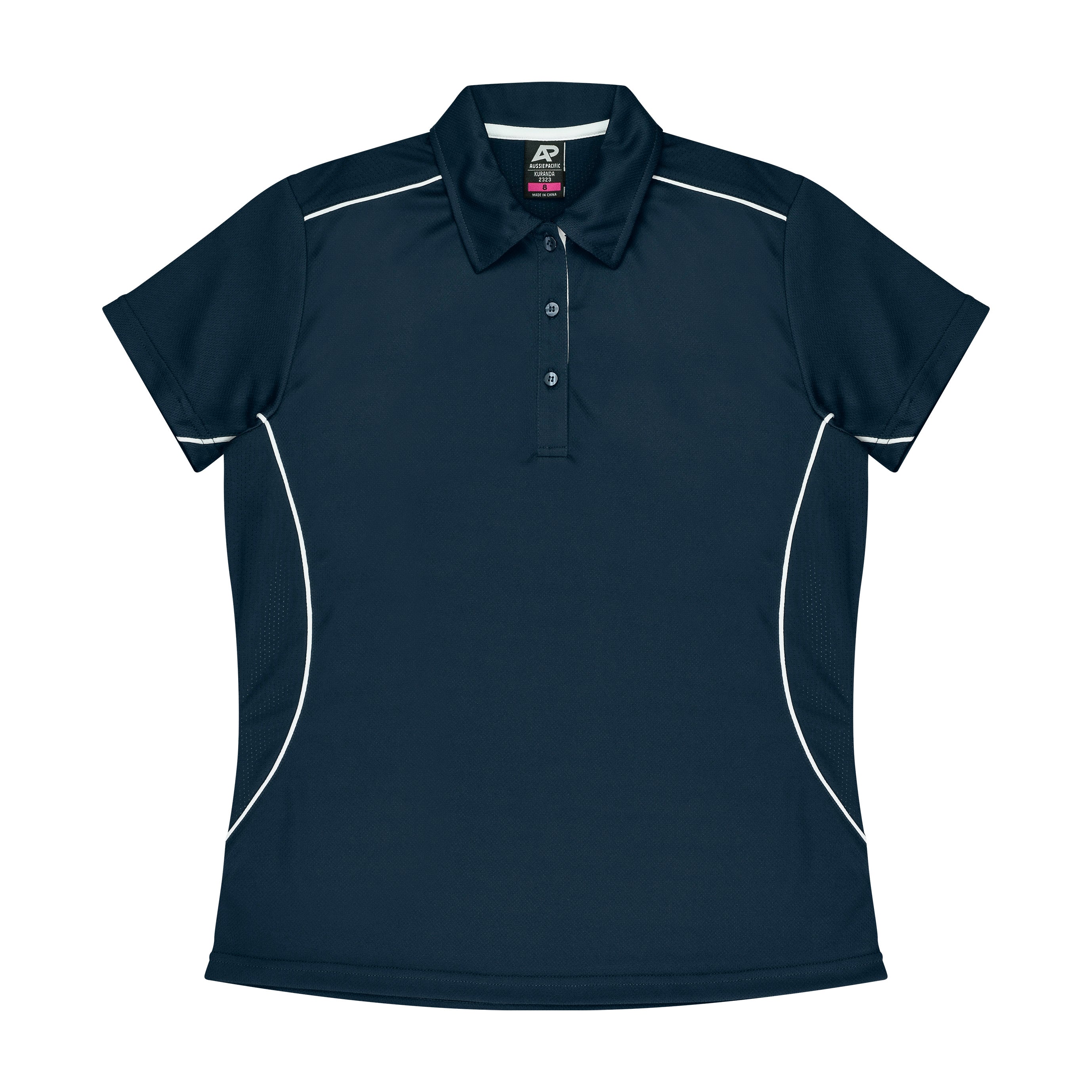 House of Uniforms The Kuranda Polo | Ladies | Short Sleeve Aussie Pacific Navy/White