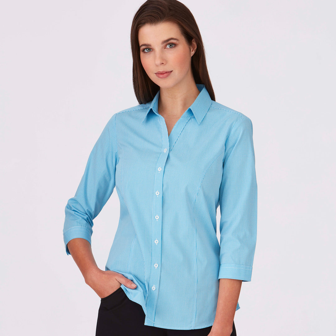 House of Uniforms The Pippa Check Shirt | Ladies | 3/4 Sleeve City Collection
