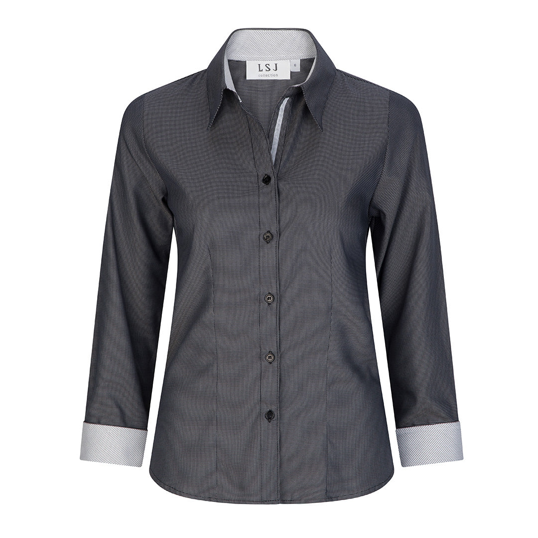House of Uniforms The Newbury Shirt | Ladies | Long Sleeve LSJ Collection Black
