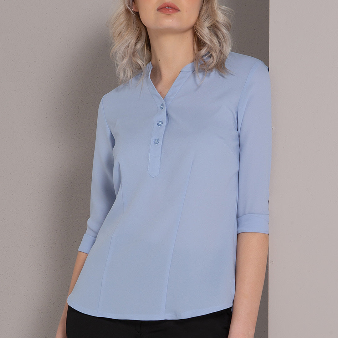 House of Uniforms The Mandarin Crepe Top | Ladies | Long Sleeve LSJ Collection