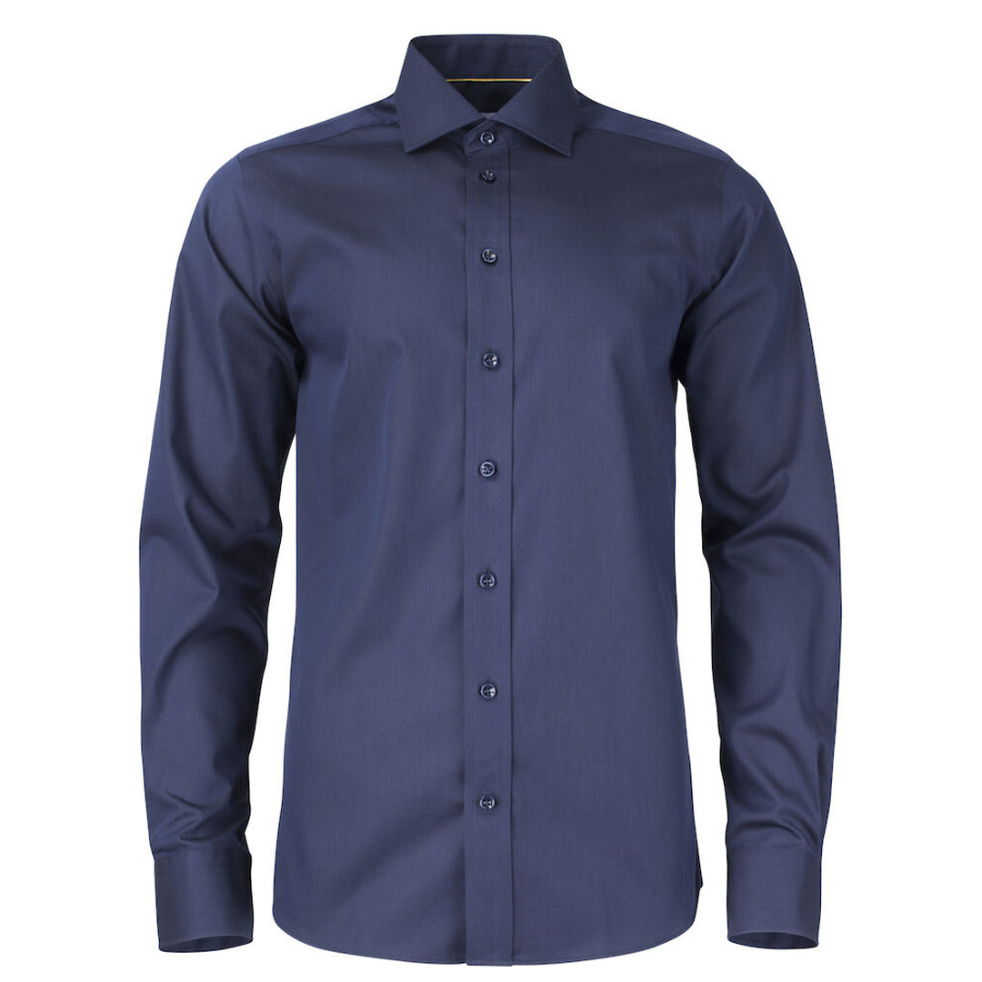 House of Uniforms The Yellow Bow 50 Shirt | Mens | Long Sleeve James Harvest Navy