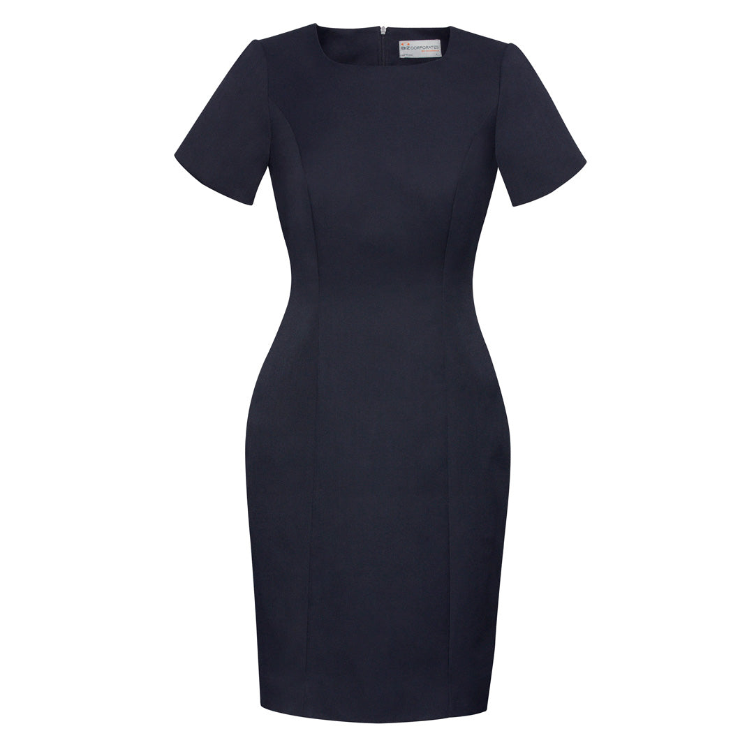 House of Uniforms The Cool Stretch Dress | Short Sleeve Biz Corporates Navy