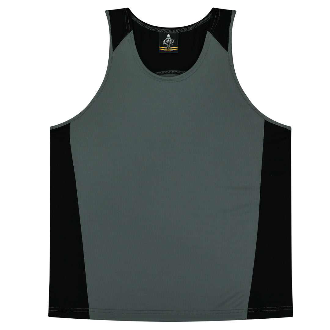 House of Uniforms The Premier Singlet | Kids Aussie Pacific Ashe/Black