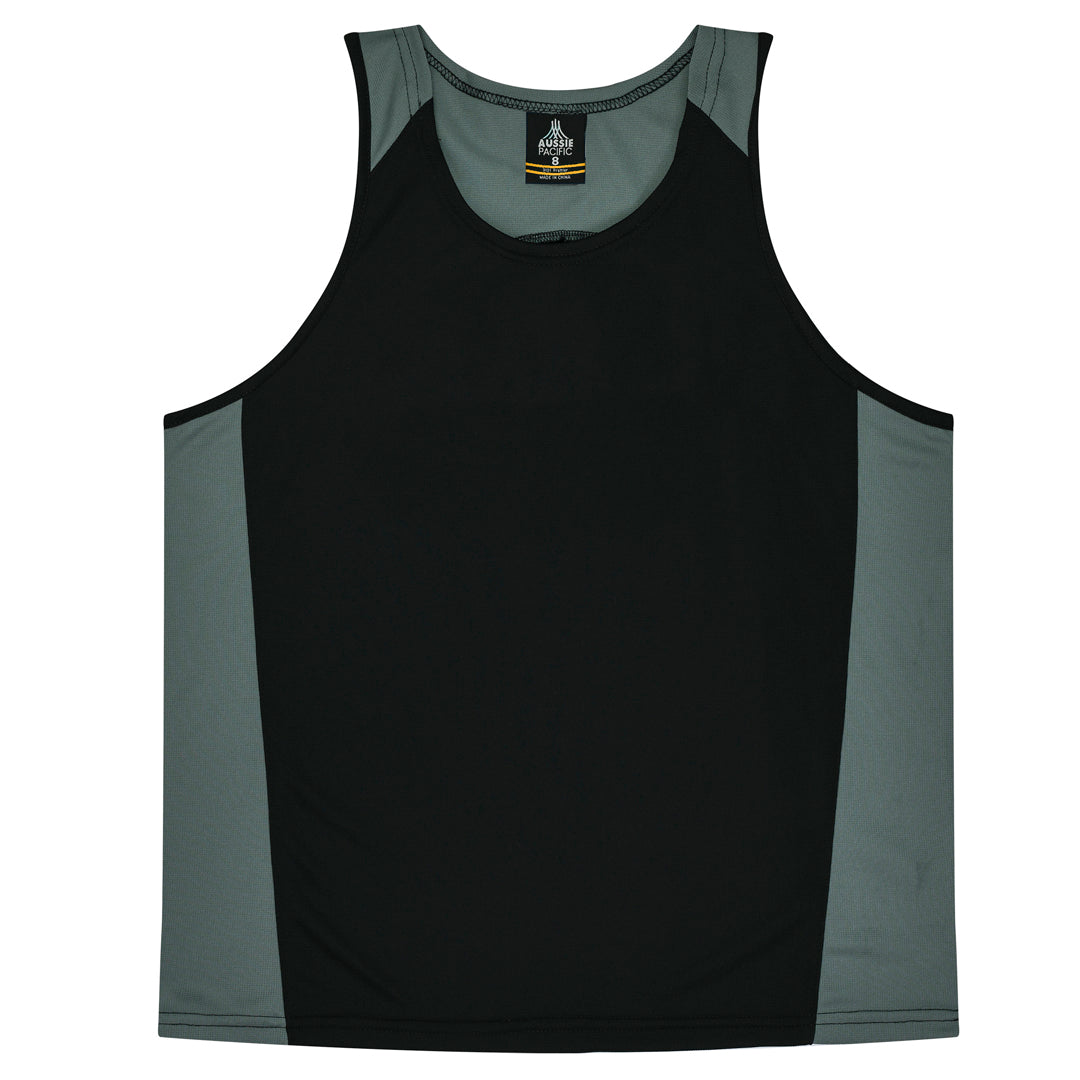 House of Uniforms The Premier Singlet | Kids Aussie Pacific Black/Ashe
