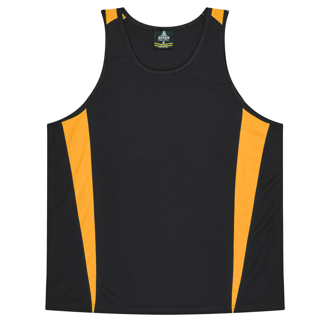 House of Uniforms The Eureka Singlet | Kids Aussie Pacific Black/Gold