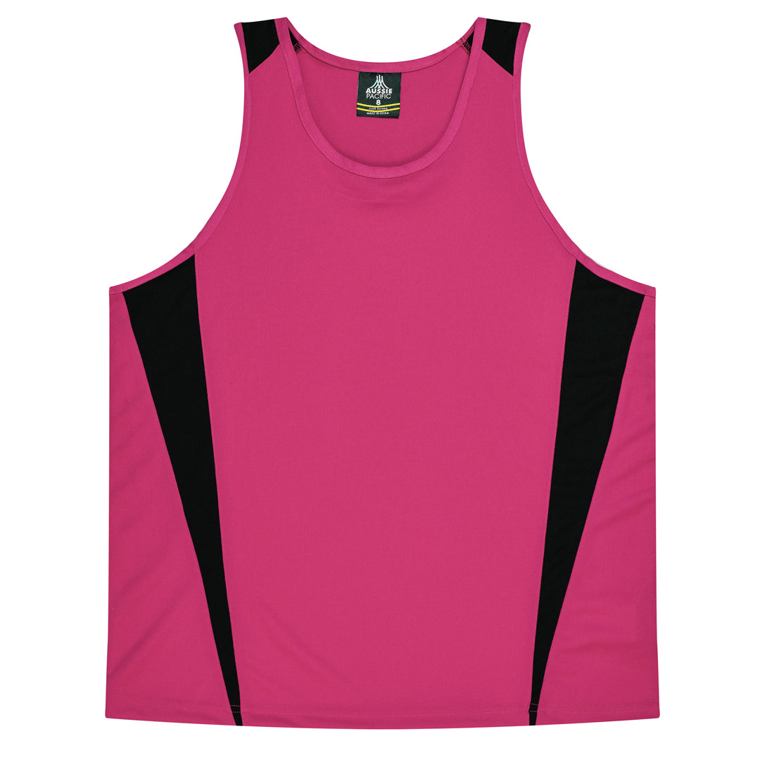 House of Uniforms The Eureka Singlet | Kids Aussie Pacific Pink/Black