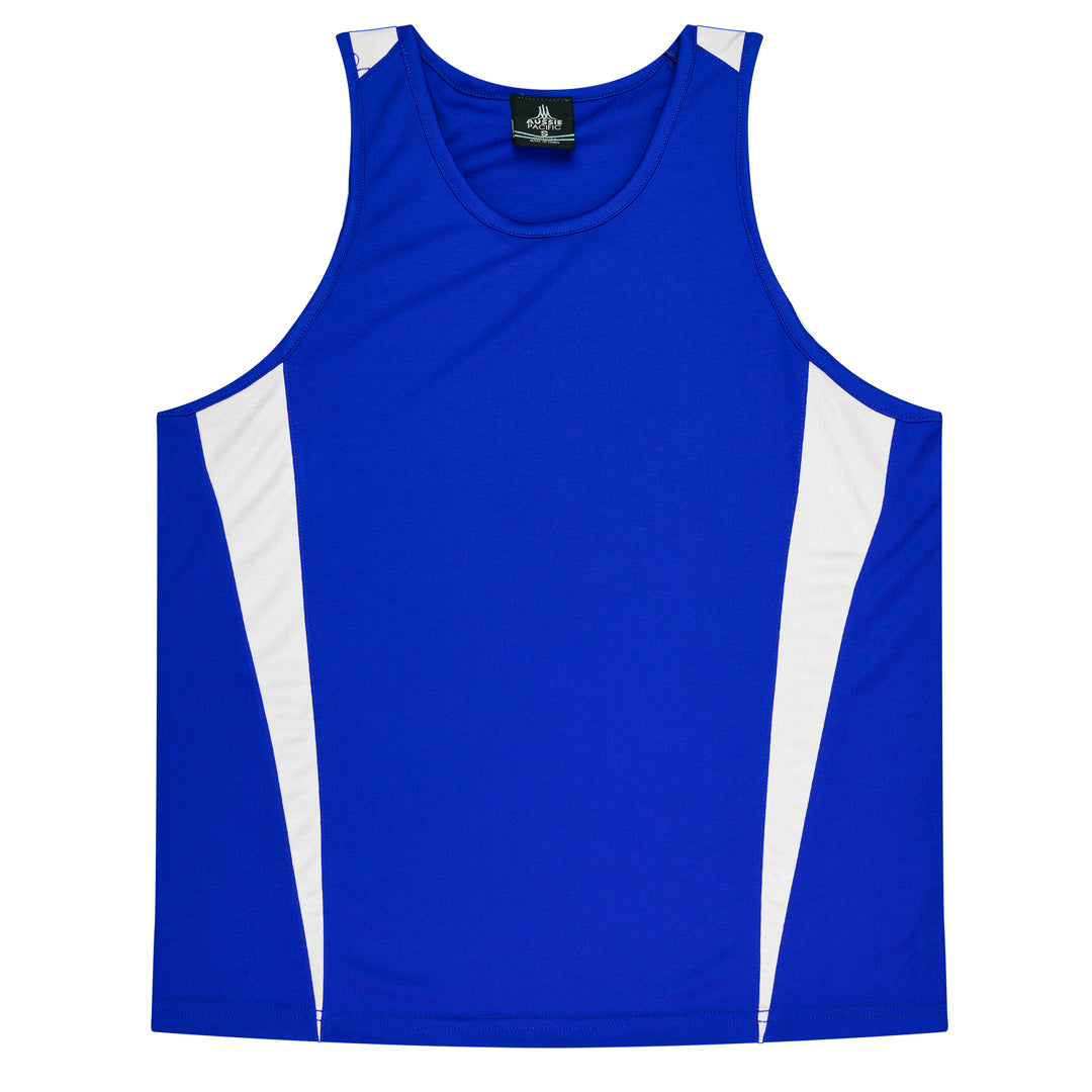 House of Uniforms The Eureka Singlet | Kids Aussie Pacific Royal/White