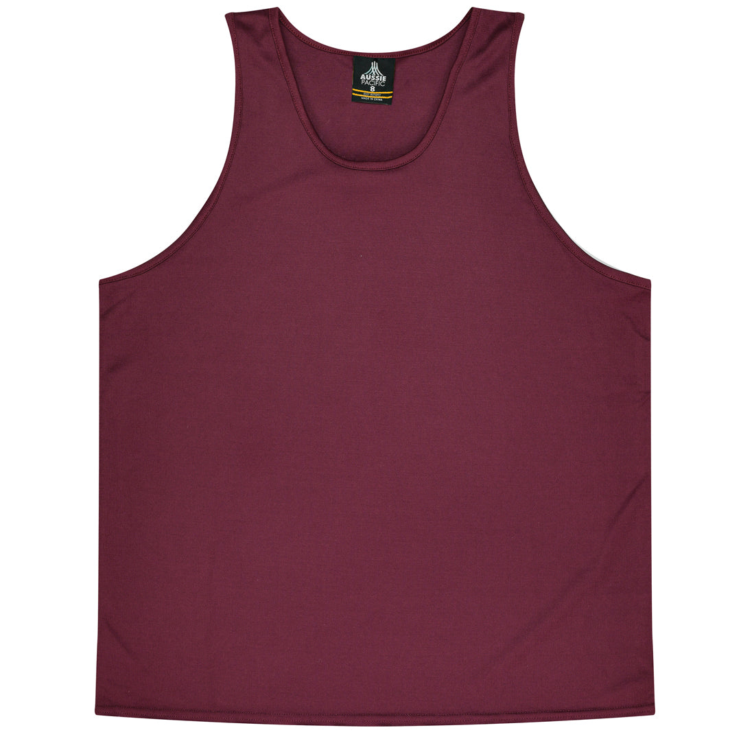 House of Uniforms The Botany Singlet | Kids Aussie Pacific Maroon
