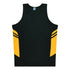 House of Uniforms The Tasman Singlet | Kids | Black Base Aussie Pacific Black/Gold