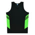 House of Uniforms The Tasman Singlet | Kids | Black Base Aussie Pacific Black/Neon Green