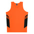 House of Uniforms The Tasman Singlet | Kids | Neon Base Aussie Pacific Neon Orange/Slate