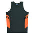 House of Uniforms The Tasman Singlet | Kids | Grey Base Aussie Pacific Slate/Neon Orange