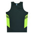 House of Uniforms The Tasman Singlet | Kids | Grey Base Aussie Pacific Slate/Neon Yellow