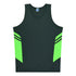 House of Uniforms The Tasman Singlet | Kids | Grey Base Aussie Pacific Slate/Neon Green