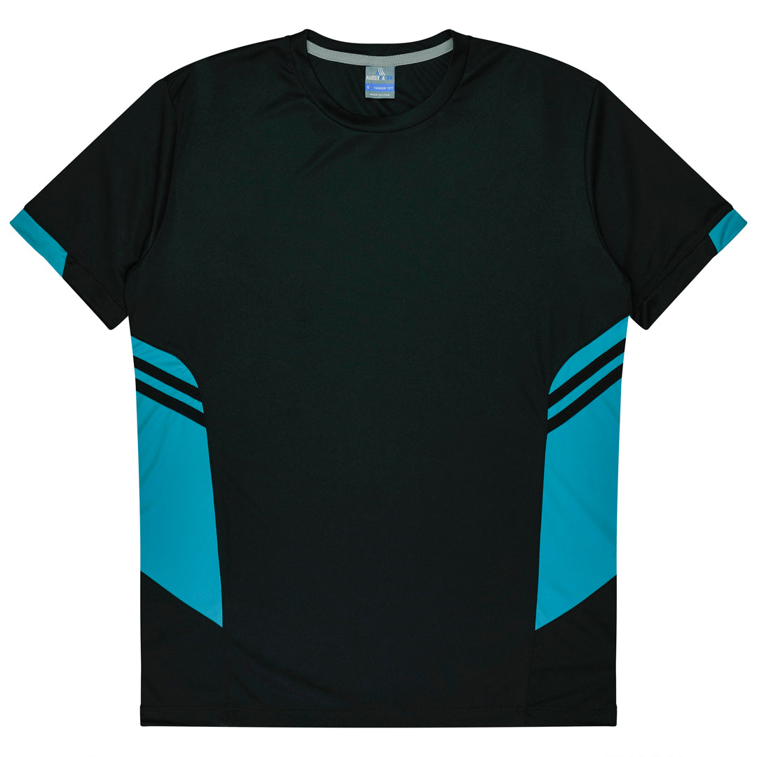 House of Uniforms The Tasman Tee | Kids | Short Sleeve | Black Base Aussie Pacific Black/Teal
