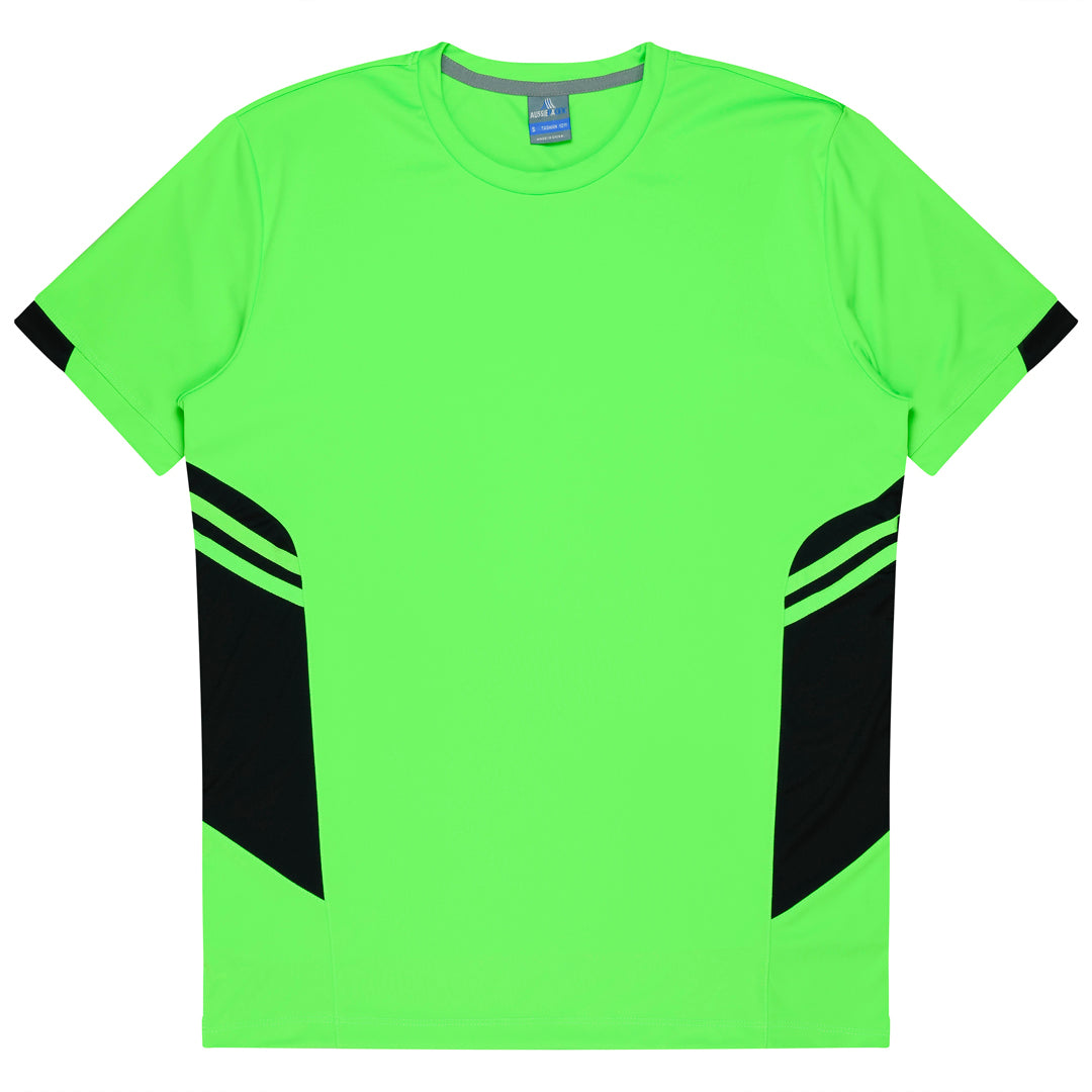 House of Uniforms The Tasman Tee | Kids | Short Sleeve | Neon Base Aussie Pacific Neon Green/Black