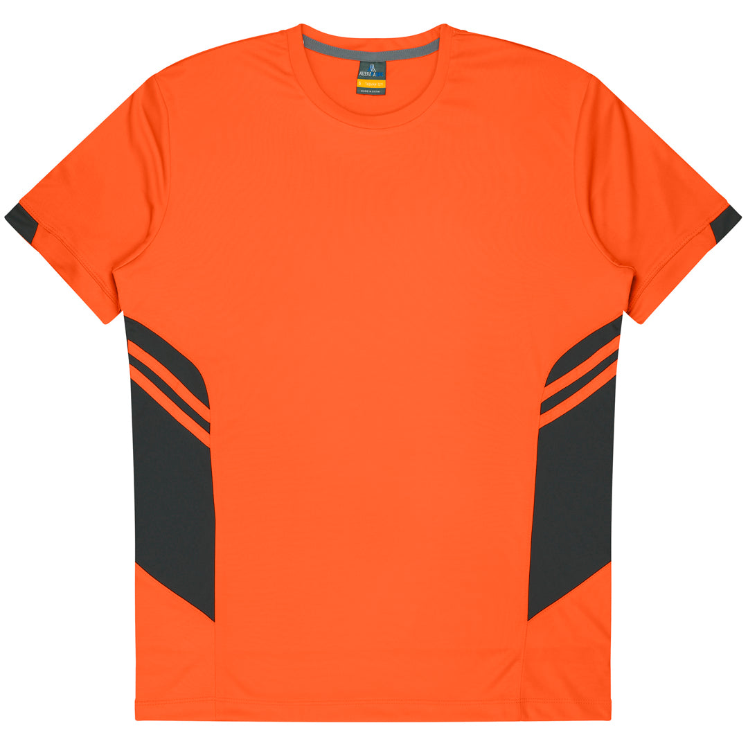 House of Uniforms The Tasman Tee | Kids | Short Sleeve | Neon Base Aussie Pacific Neon Orange/Slate