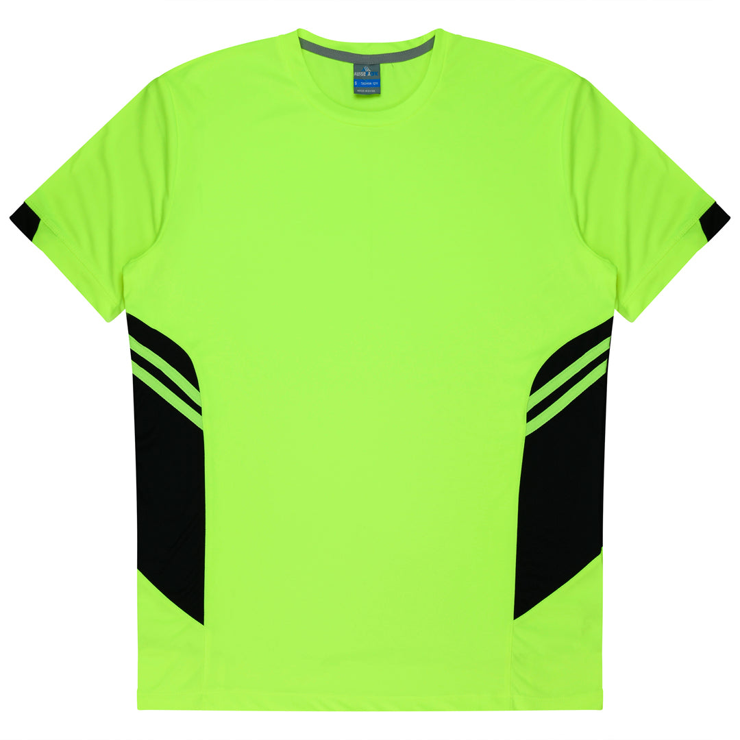House of Uniforms The Tasman Tee | Kids | Short Sleeve | Neon Base Aussie Pacific Neon Yellow/Black