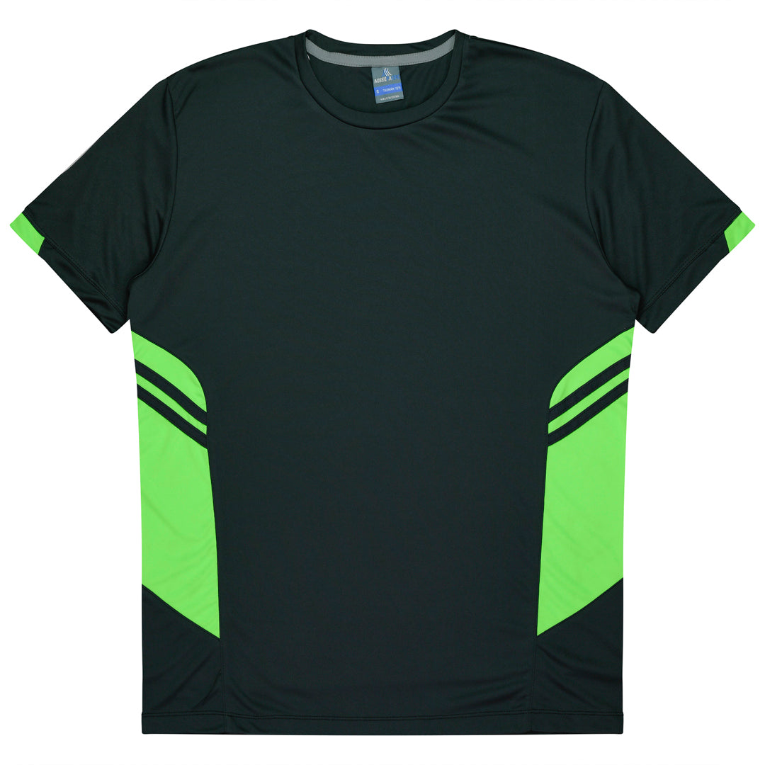 House of Uniforms The Tasman Tee | Kids | Short Sleeve | Grey Base Aussie Pacific Slate/Neon Green