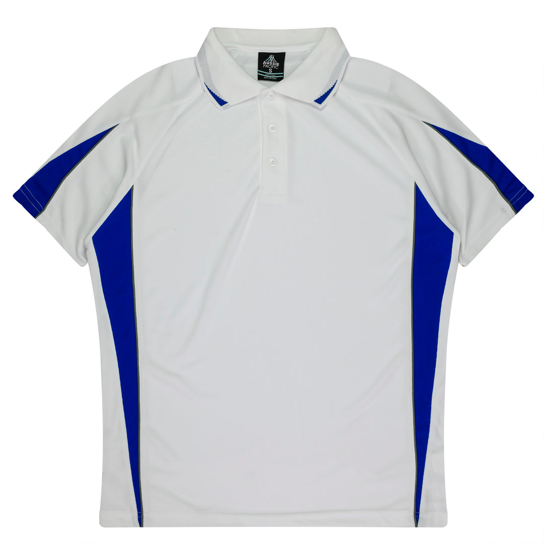 House of Uniforms The Eureka Polo Shirt | Kids Aussie Pacific White/Royal