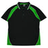 House of Uniforms The Panorama Polo | Kids Aussie Pacific Black/Kawa Green/White