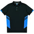 House of Uniforms The Tasman Polo | Kids | Short Sleeve | Black Base Aussie Pacific Black/Cyan