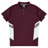 House of Uniforms The Tasman Polo | Kids | Short Sleeve | Mixed Base Aussie Pacific Maroon/White