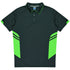 House of Uniforms The Tasman Polo | Kids | Short Sleeve | Grey Base Aussie Pacific Slate/Neon Green