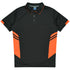 House of Uniforms The Tasman Polo | Kids | Short Sleeve | Grey Base Aussie Pacific Slate/Neon Orange