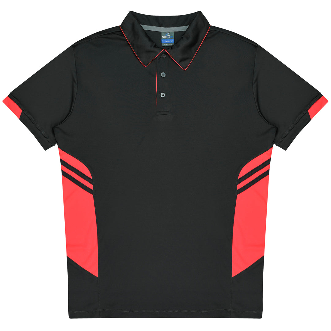 House of Uniforms The Tasman Polo | Kids | Short Sleeve | Grey Base Aussie Pacific Slate/Neon Pink