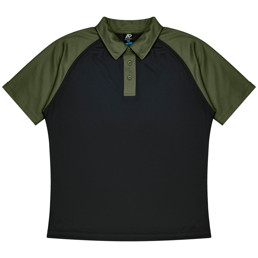 House of Uniforms The Manly Beach Polo | Kids | Plus | Short Sleeve Aussie Pacific Black/Army