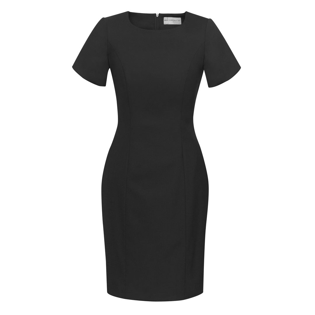 House of Uniforms The Cool Wool Dress | Short Sleeve Biz Corporates Black