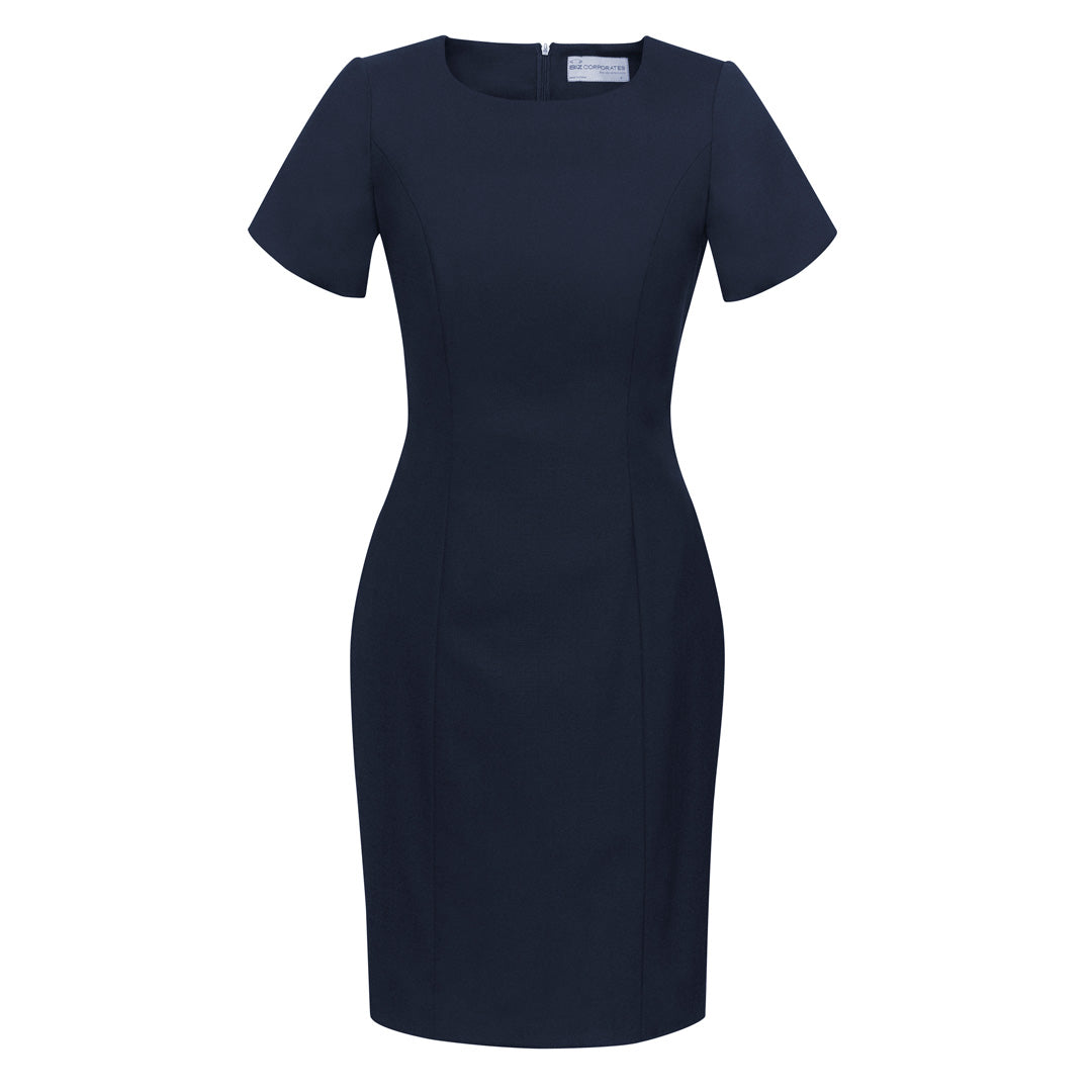 House of Uniforms The Cool Wool Dress | Short Sleeve Biz Corporates Navy