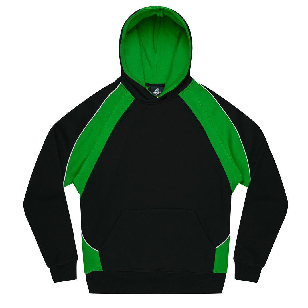 House of Uniforms The Huxley Hoodie | Kids Aussie Pacific Black/Kawa Green/White