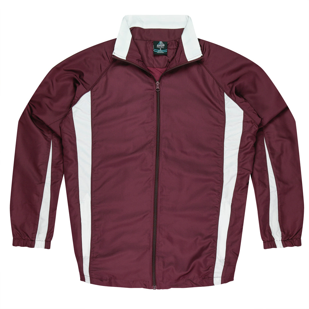 House of Uniforms The Eureka Track Top | Kids Aussie Pacific Maroon/White
