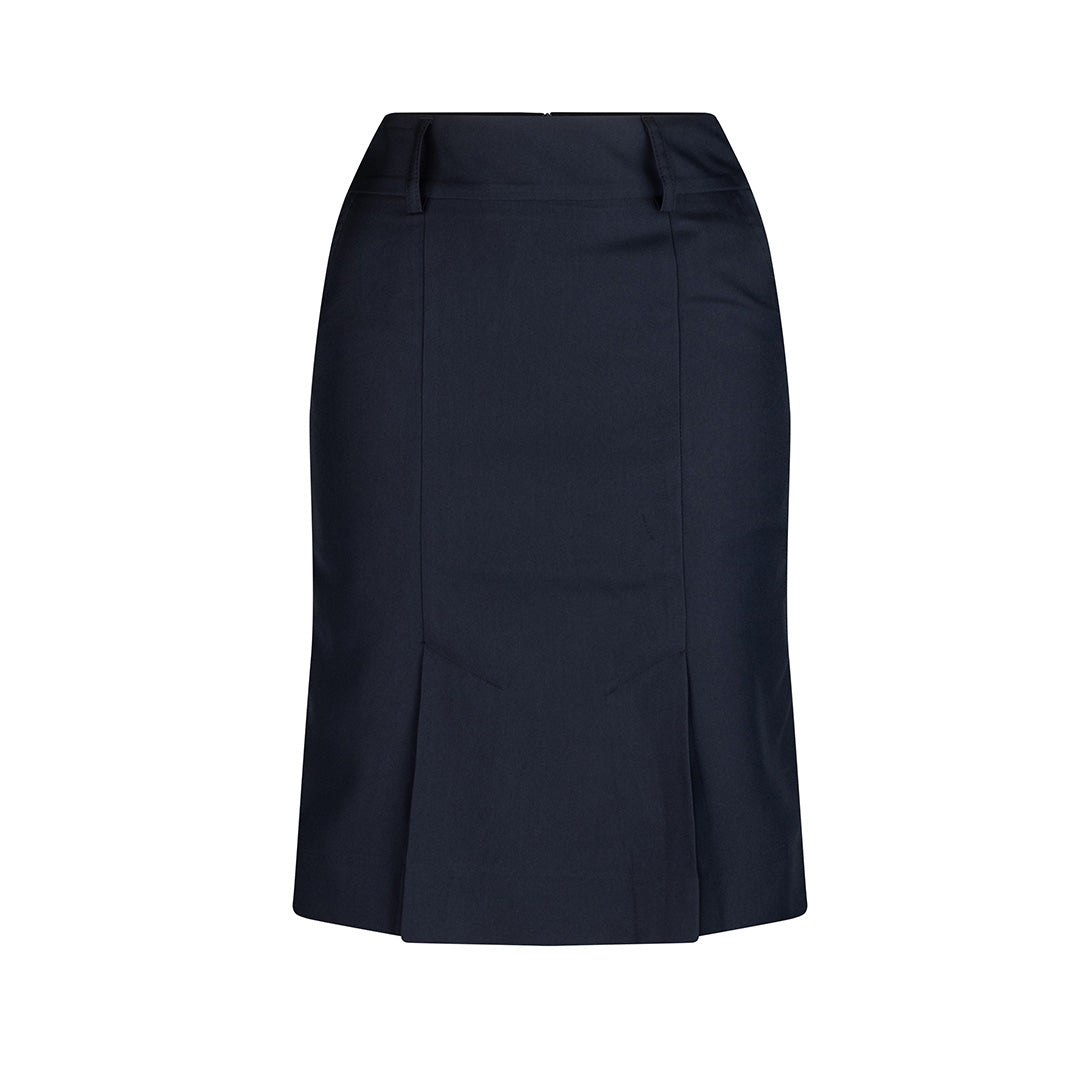 House of Uniforms The Kick Pleat Pocket Skirt | Poly Viscose LSJ Collection Navy
