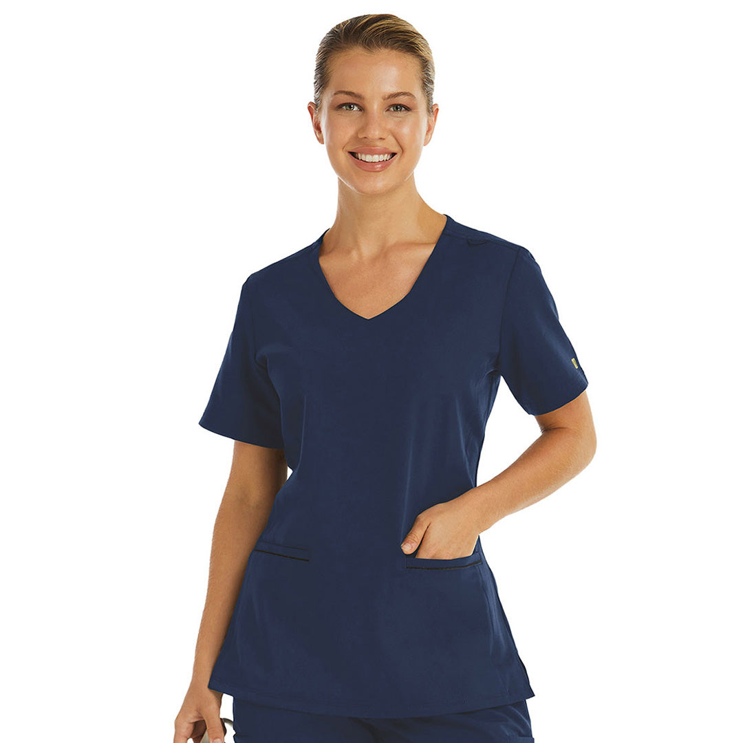 House of Uniforms The Matrix Pro Active Knit Scrub Top | Ladies Maevn Navy