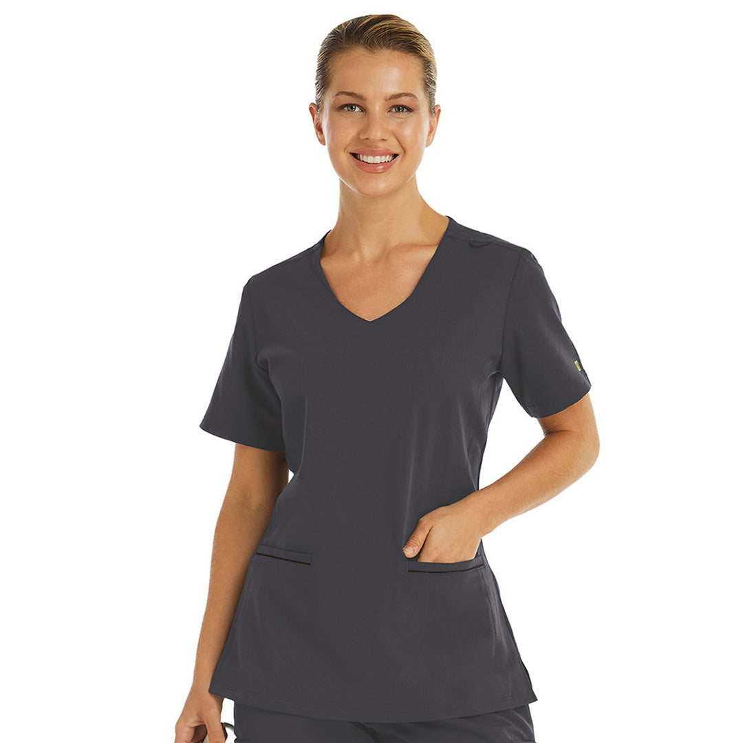 House of Uniforms The Matrix Pro Active Knit Scrub Top | Ladies Maevn Pewter